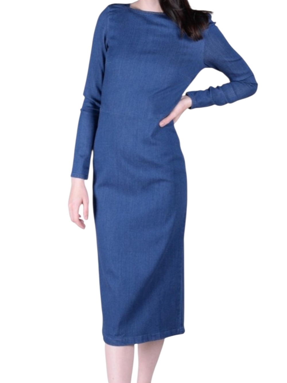 Rachel Comey Tenby Denim Chambray Long Sleeved Midi Dress